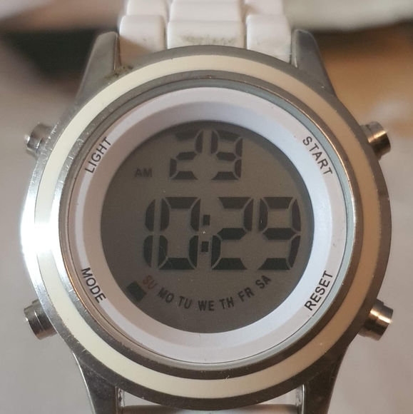 🦋10/$20🦋 Xhilaration Silver/White Digital Chronograph Women's Watch - Picture 1 of 4